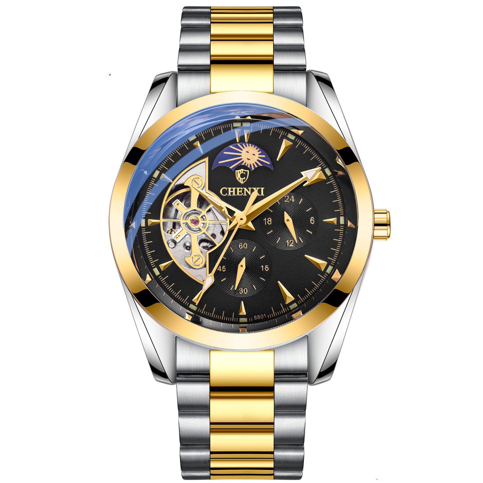 Men's Hand Waterproof Sun Moon And Stars Automatic Hollow Mechanical Watch - Image 3