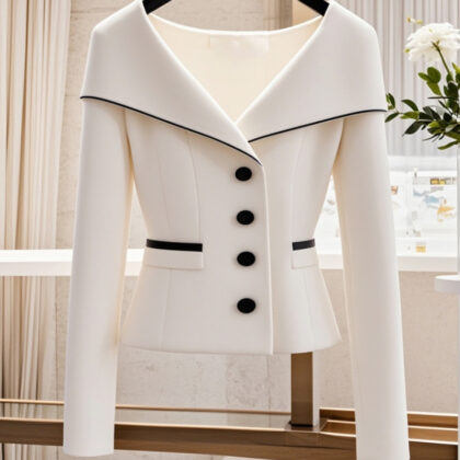 Elegant Lady Versatile White Coat