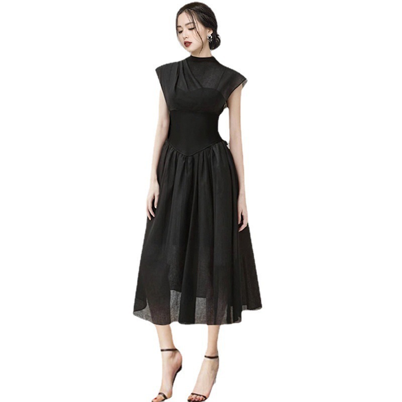 New Black Waistband Slimming And Niche Light Luxury Dress - Image 4