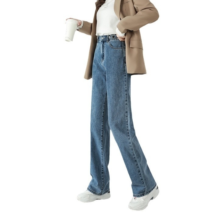 Jeans Women's Spring And Autumn High Waist Figure Flattering Mopping Pants - Image 7