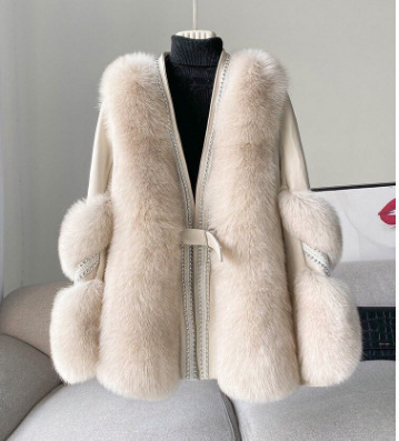 Loose Fashionable Warm Mid-length Fur Coat - Image 10