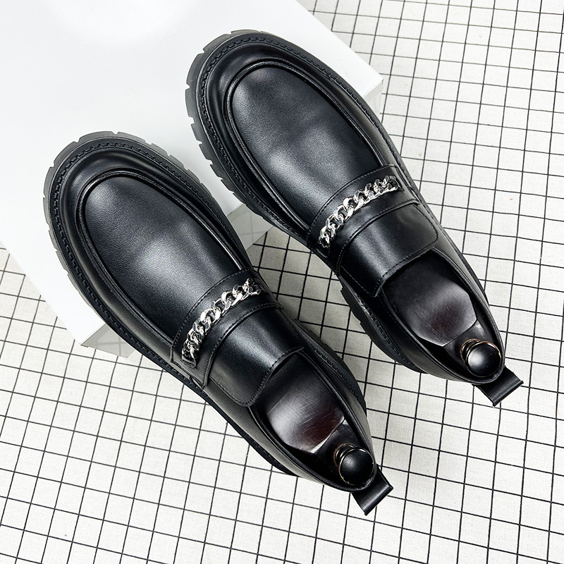 Black Hairstylist Korean Style British Casual Slip-On Shoes - Image 5