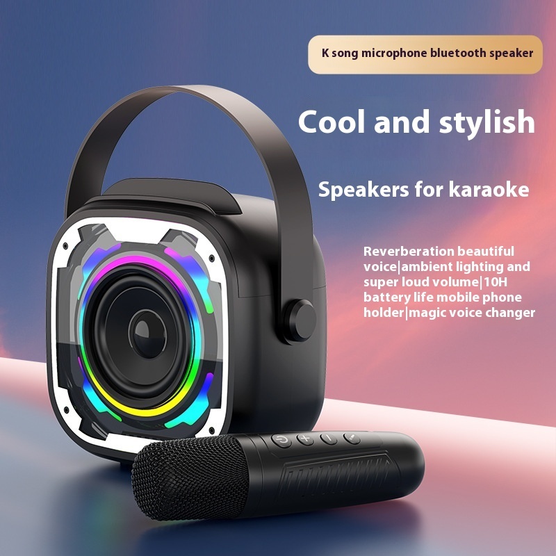 Portable Wireless Bluetooth Speaker With Microphone Integrated Karaoke Speaker – Bild 2