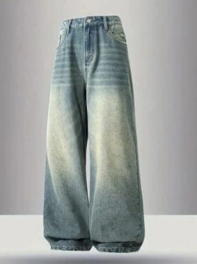 Vintage Jeans Wide Leg Casual Long Pants – Bild 7