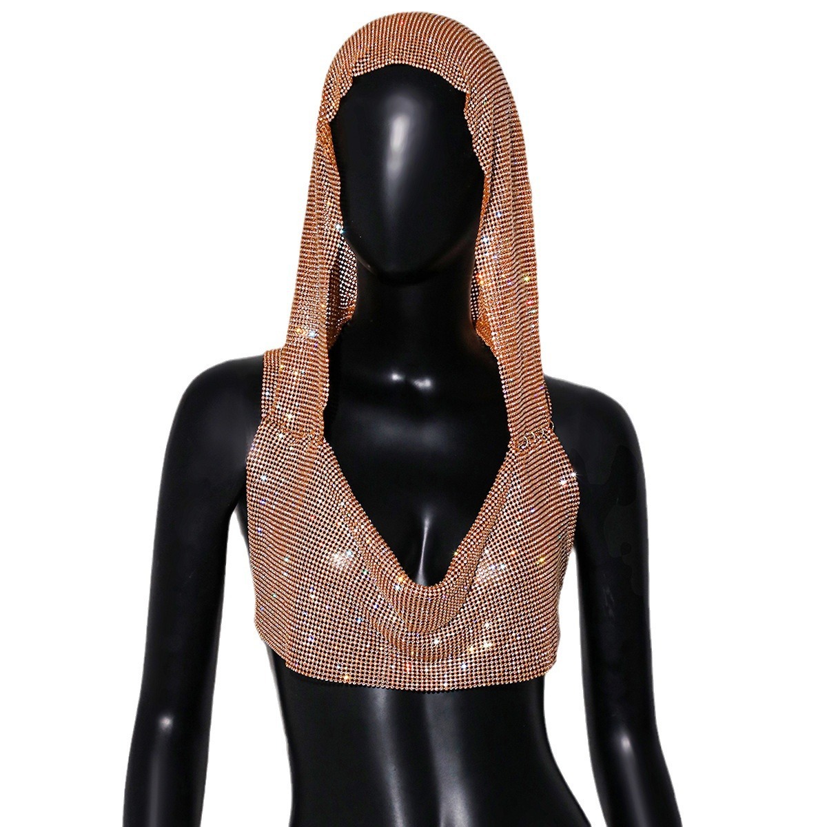 Sexy Outerwear Metal Sequins Hooded Vest — изображение 5
