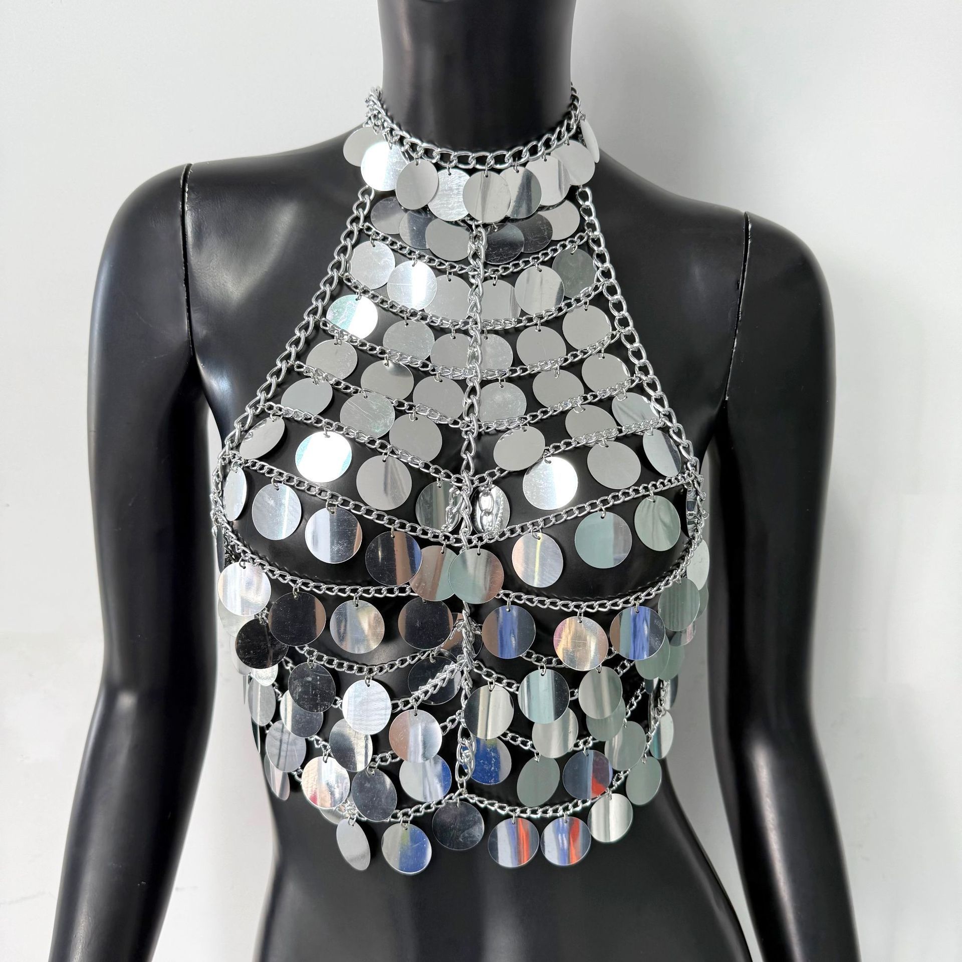 Body Decoration Chain Sequined Tube Top Vest – Bild 3