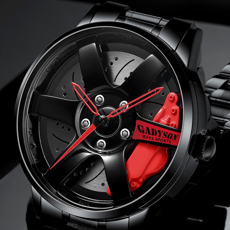 Hollow three-dimensional wheel steel belt student male tide watch — изображение 4