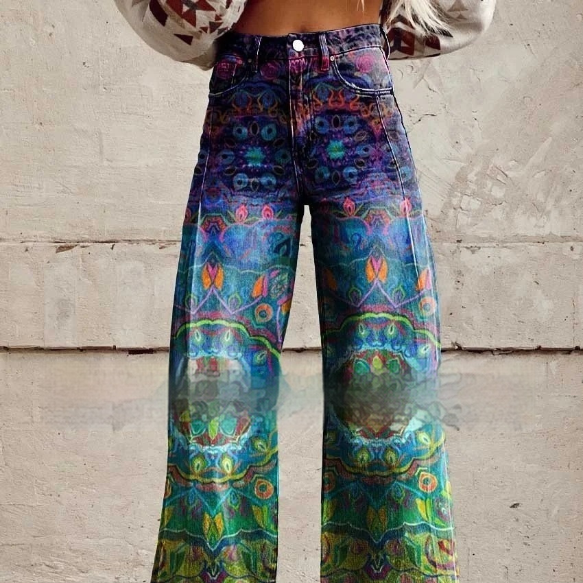 Plus Size Women's Casual Thin Imitation Jeans — изображение 7