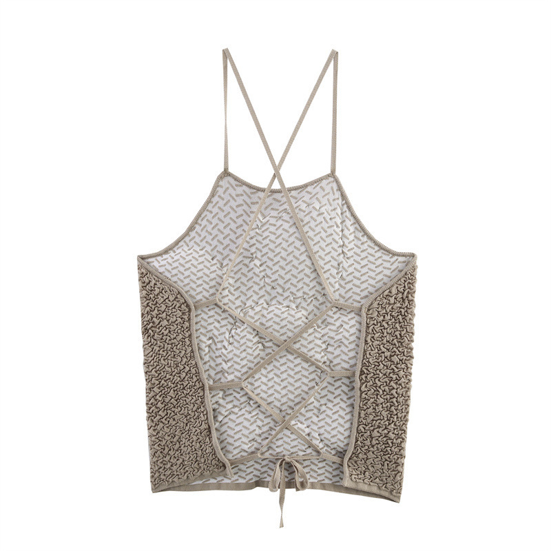 Three-dimensional Flower Design Fluffy Texture Sling Top For Women - Image 2