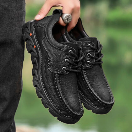 Suede Leather Lace-up Outdoor Casual Shoes Men's Big Toe Shoes