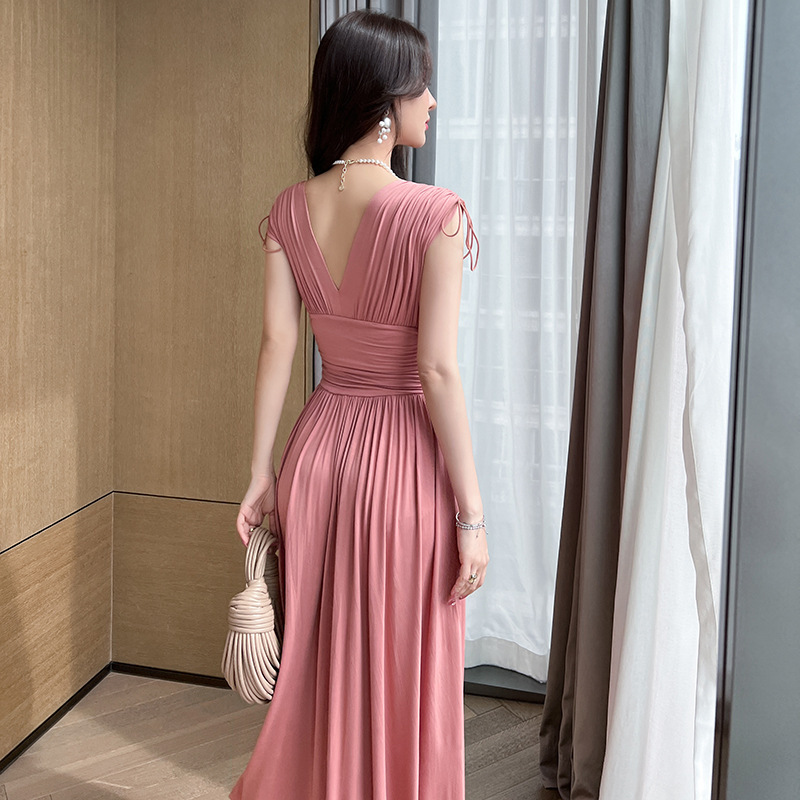 Women's Fashion Retraction Waist Pleated Dress - Image 3
