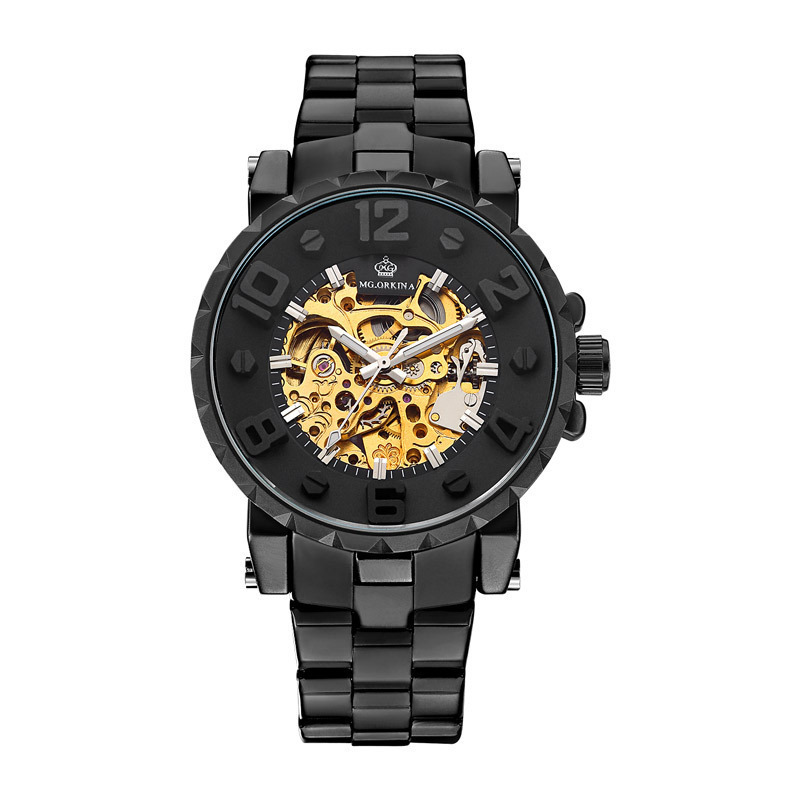 Full Hollow Men's Semi-automatic Mechanical Watch Men's Watch Steel Watch - Image 7