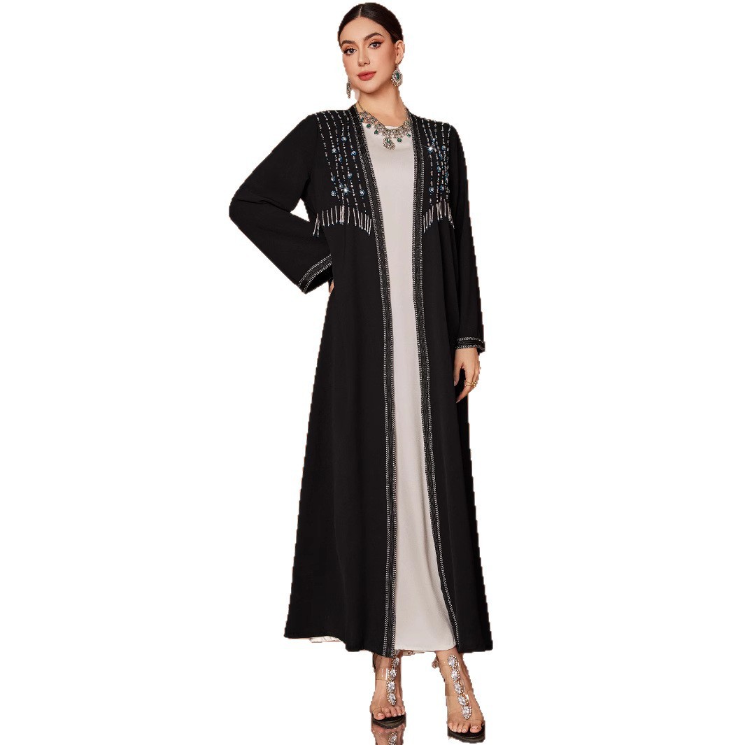 New Middle East High-end Heavy Industry Beaded Temperament Arab Coat Robe - Image 5