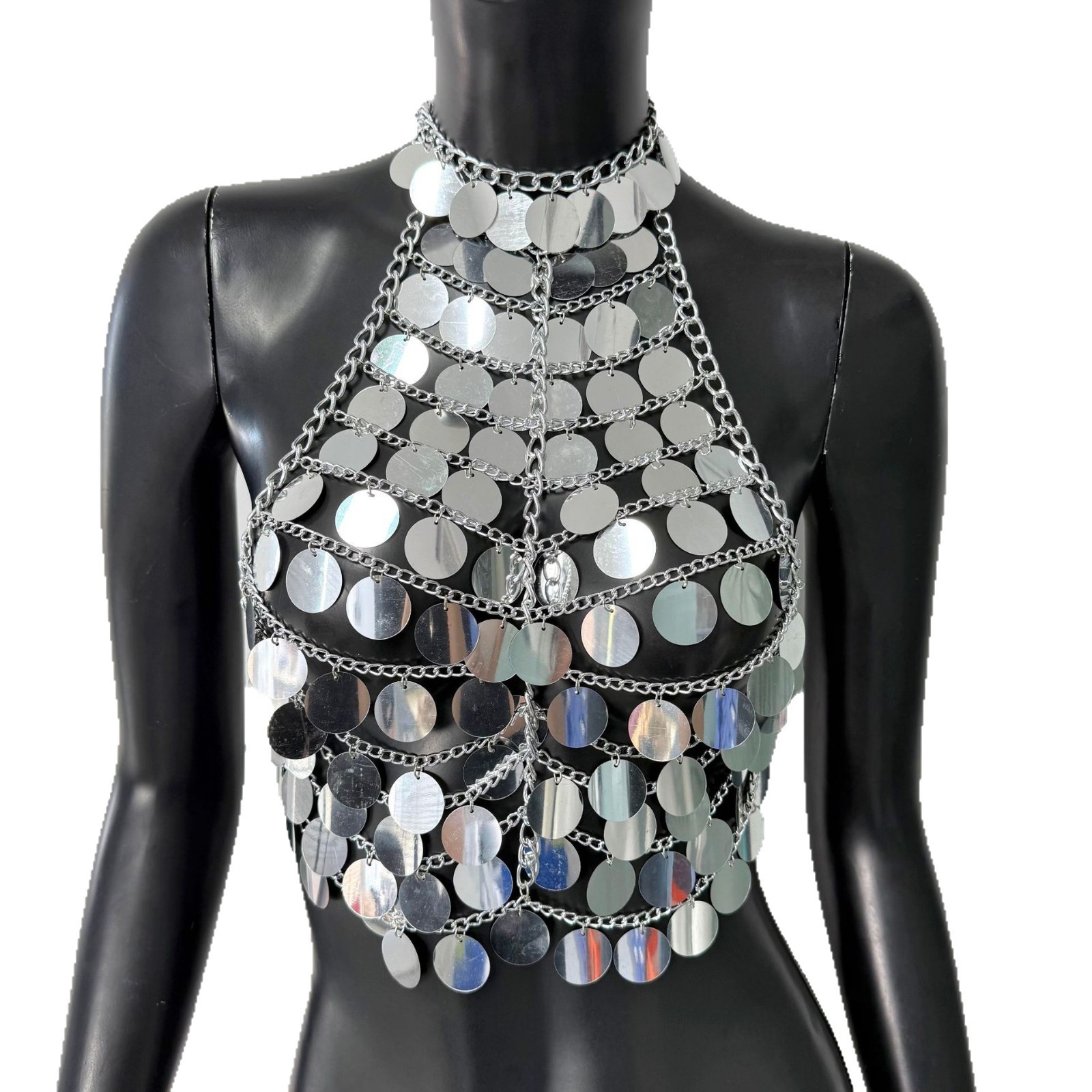 Body Decoration Chain Sequined Tube Top Vest – Bild 2