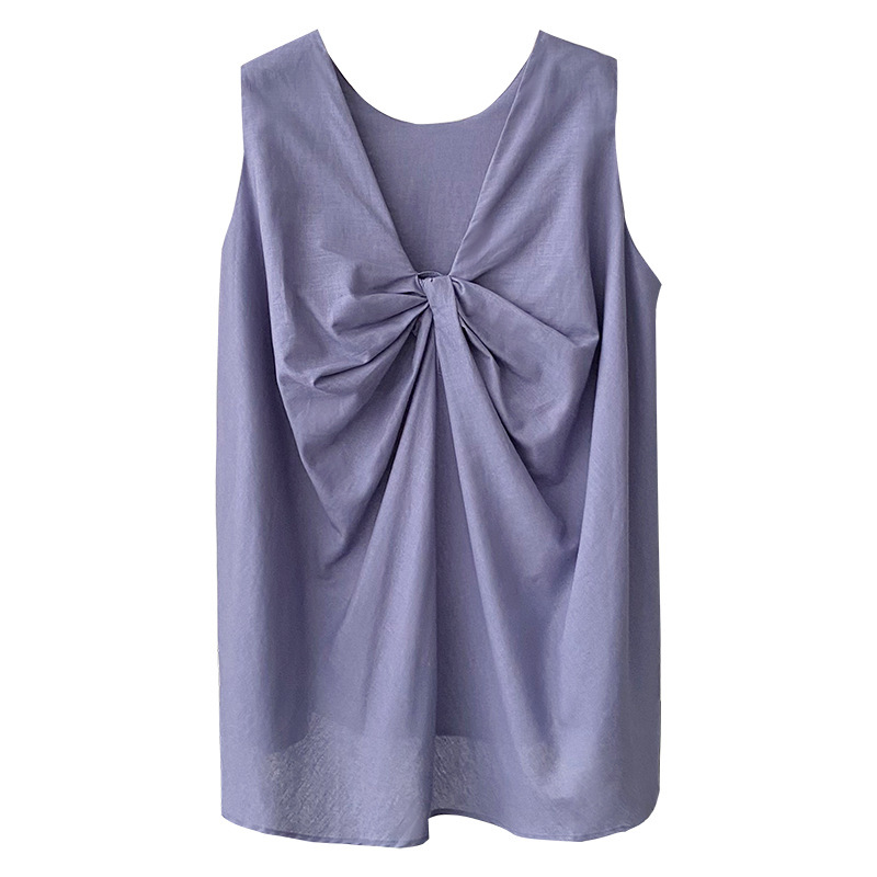 Sleeveless Shirt Loose Mid-length Top - Image 6