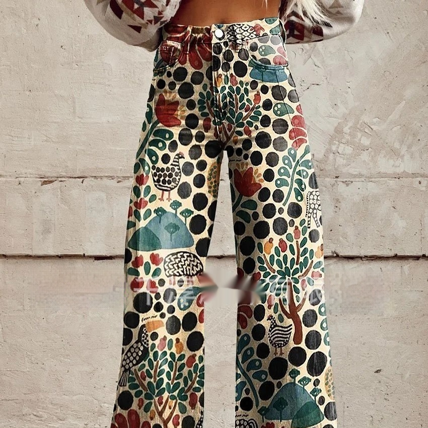 Plus Size Women's Casual Thin Imitation Jeans — изображение 10