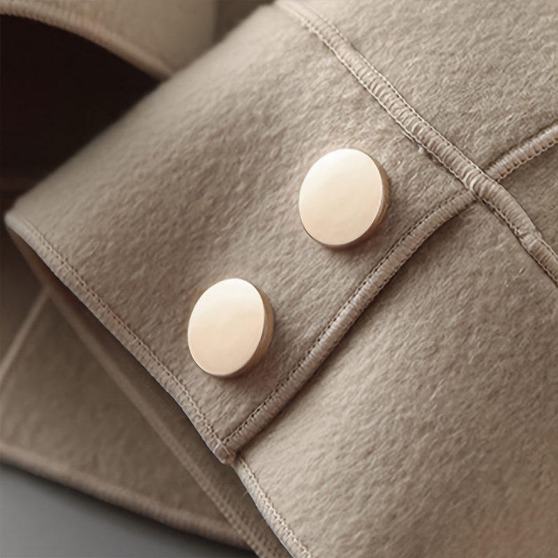 Elegant Women's Single-Breasted Raglan Sleeve Coat With Button & Pocket Details - Retro Style Casual Jacket - Image 7