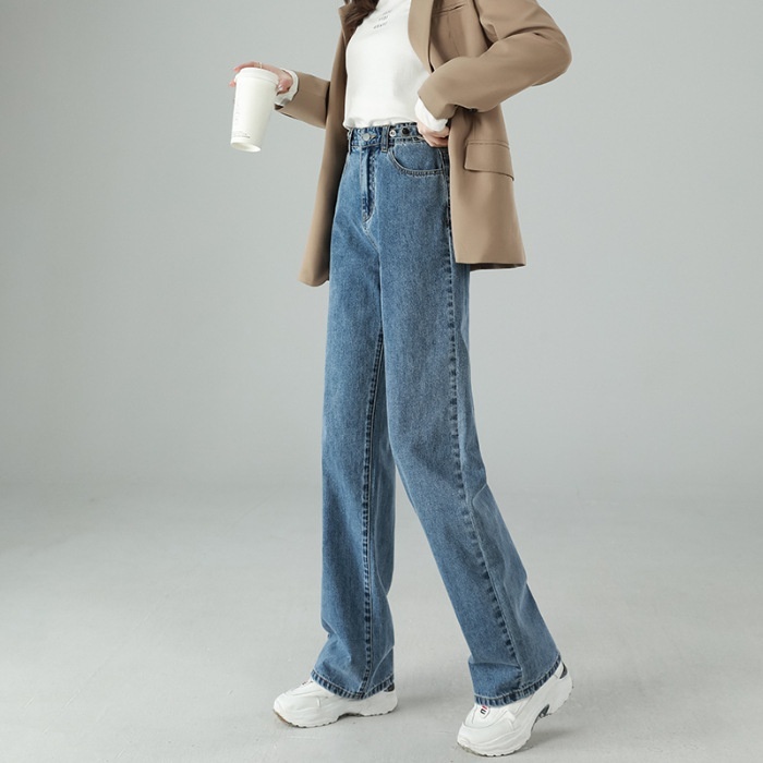 Jeans Women's Spring And Autumn High Waist Figure Flattering Mopping Pants - Image 2