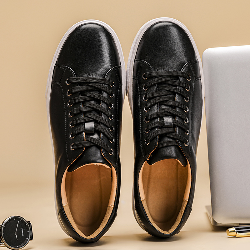 Spring Genuine Leather Breathable British Board Shoes Thick Sole Sporty Simplicity Comfort And Casual — изображение 2