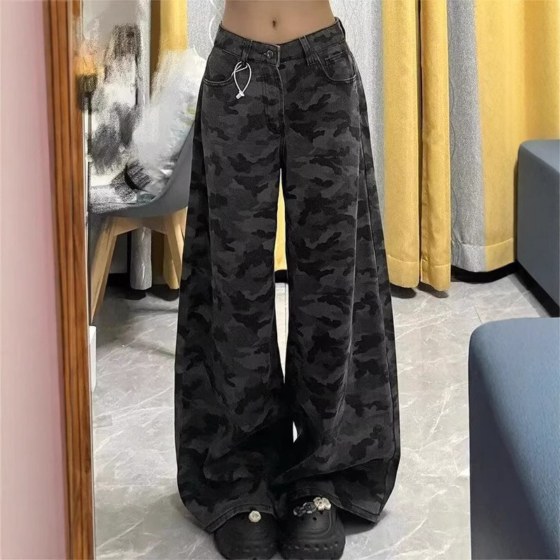 American Camouflage Jeans Women's High Waist Loose – Bild 4