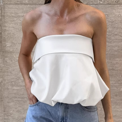 Satin Sexy Tube Top Backless Strap Vest