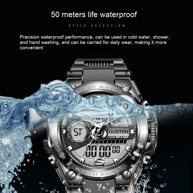 Waterproof Sports Electronic Quartz Watches Business Trends Watch Multi-function - Image 3