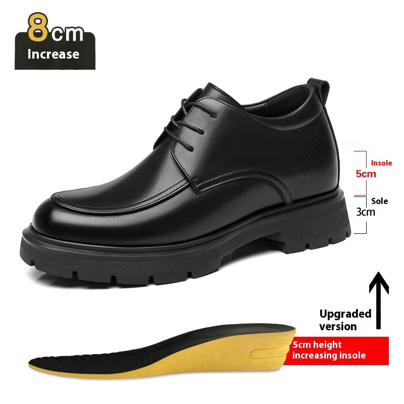 Height Increasing Insole Business Formal Wear Leather Shoes - Image 6