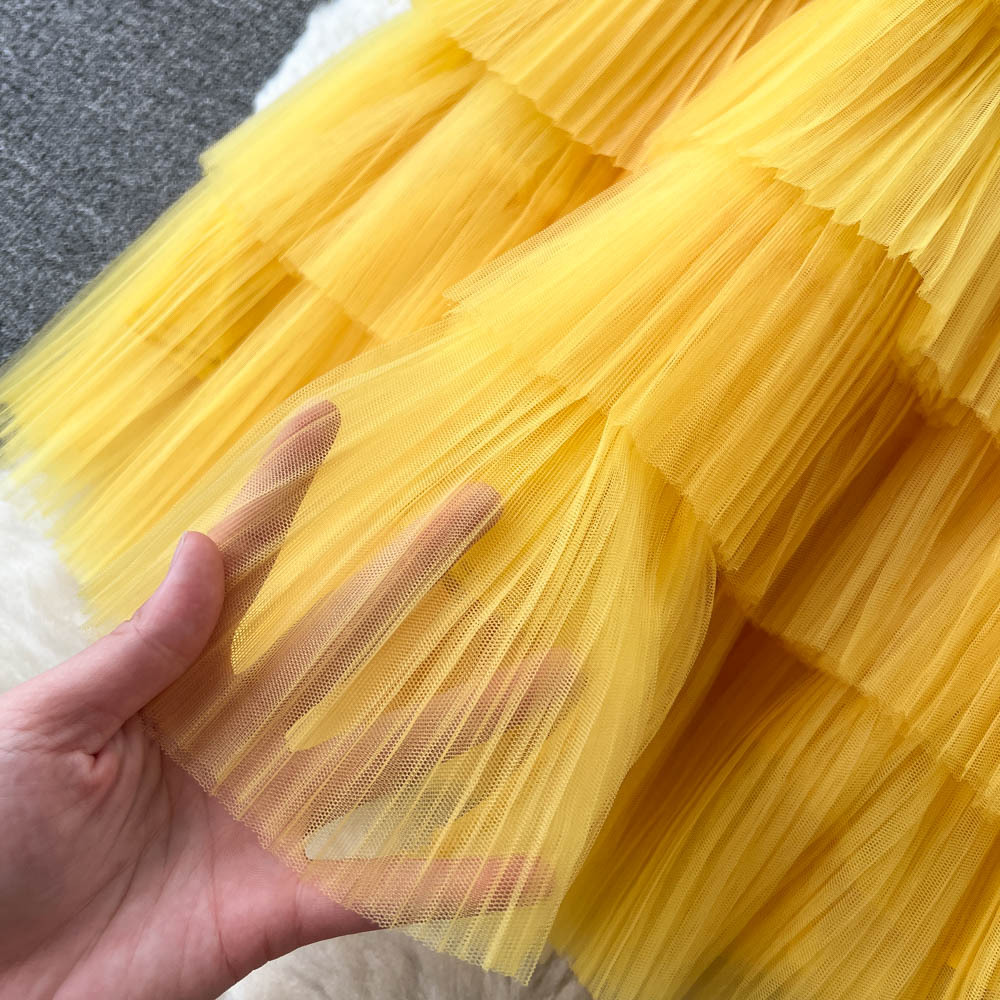 Loose Ruffle Pressed Pleated Maxi Dress - Image 7