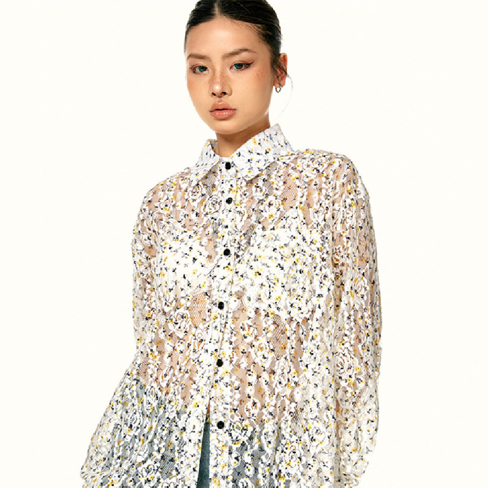 Fashion Elegant Sequins All-matching Shirt Women