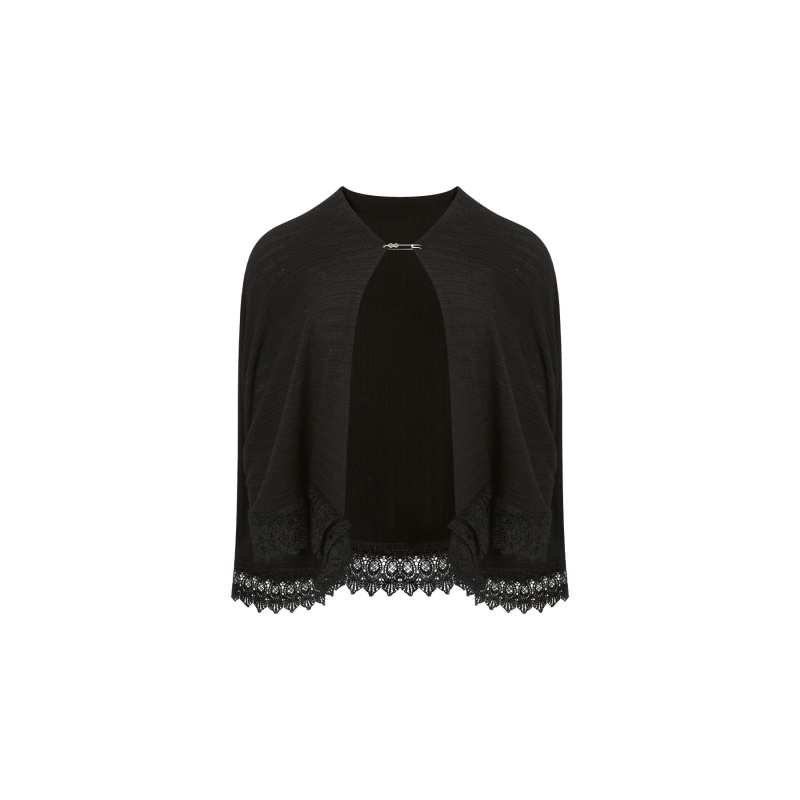 Summer Women's Black Micro Transparent Top Black Lace Cake Dress Shawl — изображение 5