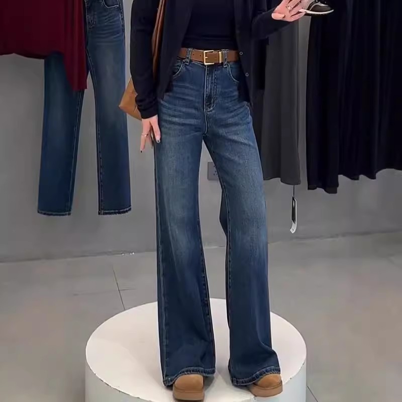 Plus Size Women's High Waist Elastic Straight Skinny Jeans - Image 5