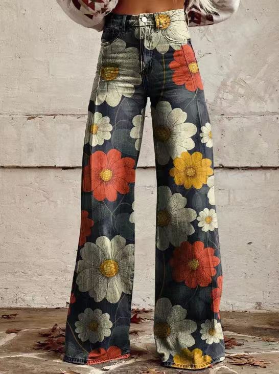 New 3D Thermal Transfer Speaker Simulation Denim Trousers Loose Pants All-matching - Image 8