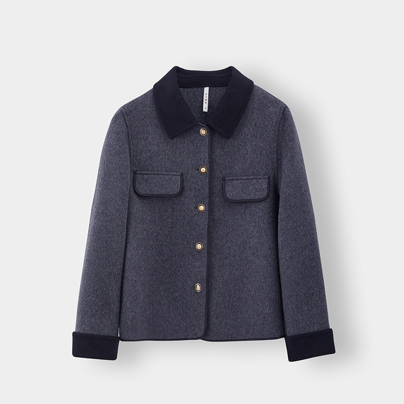 Contrast Color Lapels Sweet Style Short Double-sided - Image 7