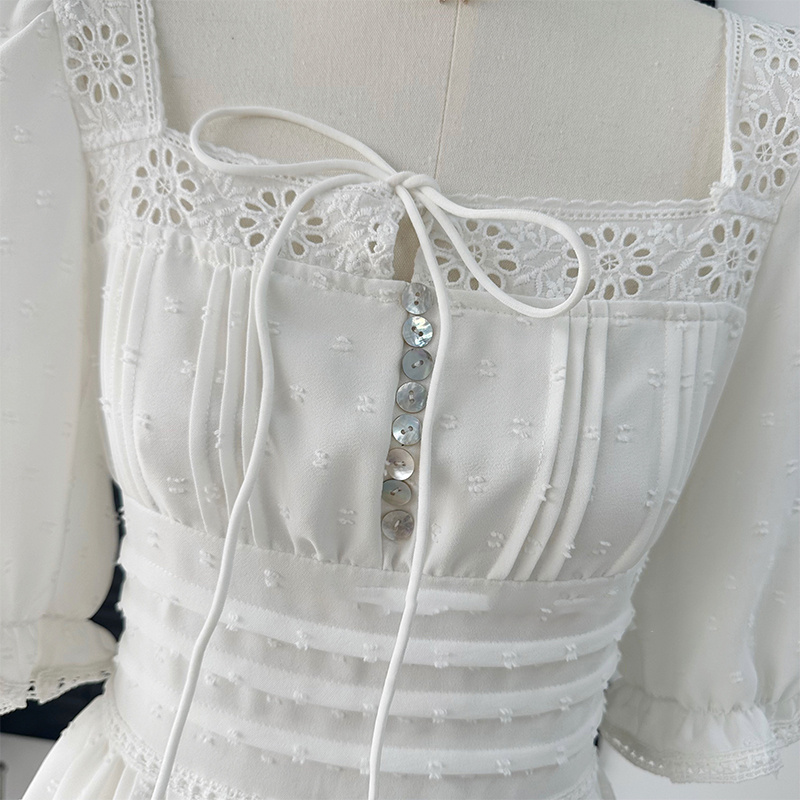 Women's Fashion Starlight Lace Square Neck Vintage Dress — изображение 4