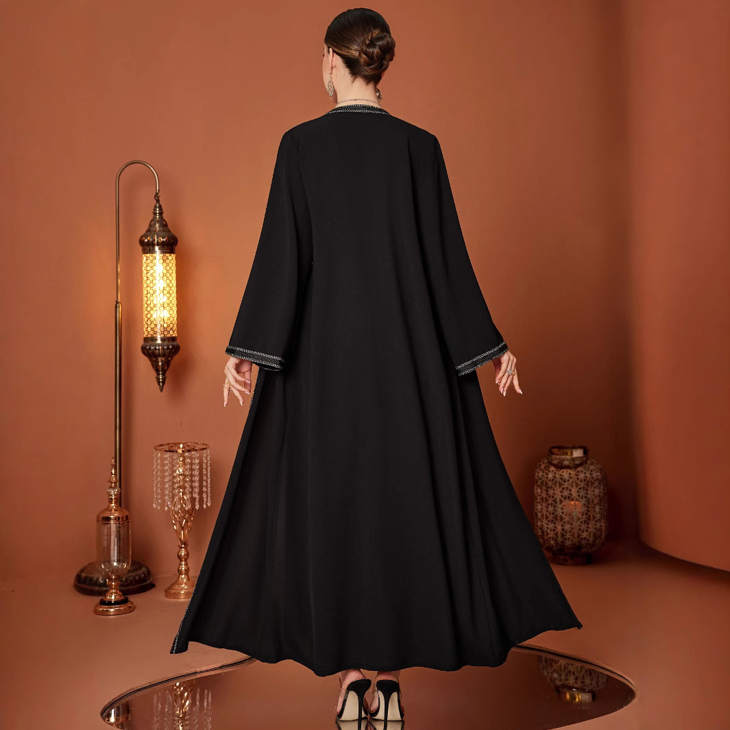 New Middle East High-end Heavy Industry Beaded Temperament Arab Coat Robe - Image 3