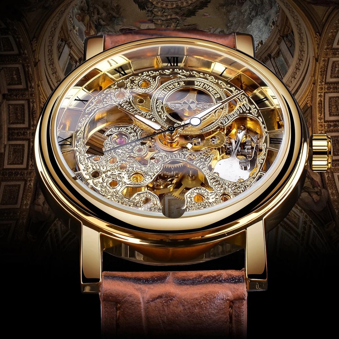 Fully Hollow Men's Manual Belt Mechanical Watch - Image 3