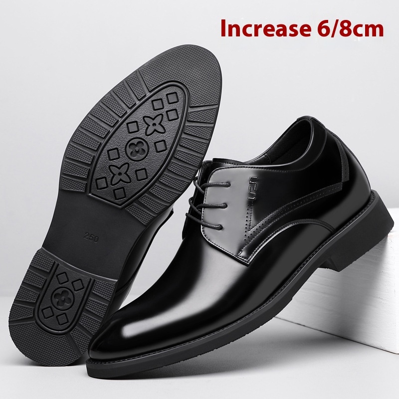 Business Formal Wear Genuine Leather Breathable Increased Men's Shoes - Image 3