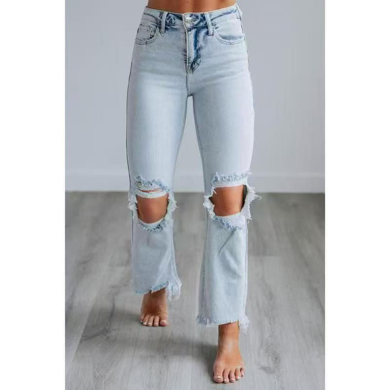 European And American Ripped Jeans Women's Tight – Bild 3