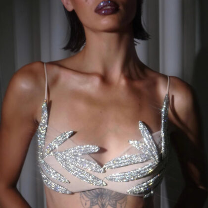 Fashion Underwear Long Cutout Sling Chest Necklace