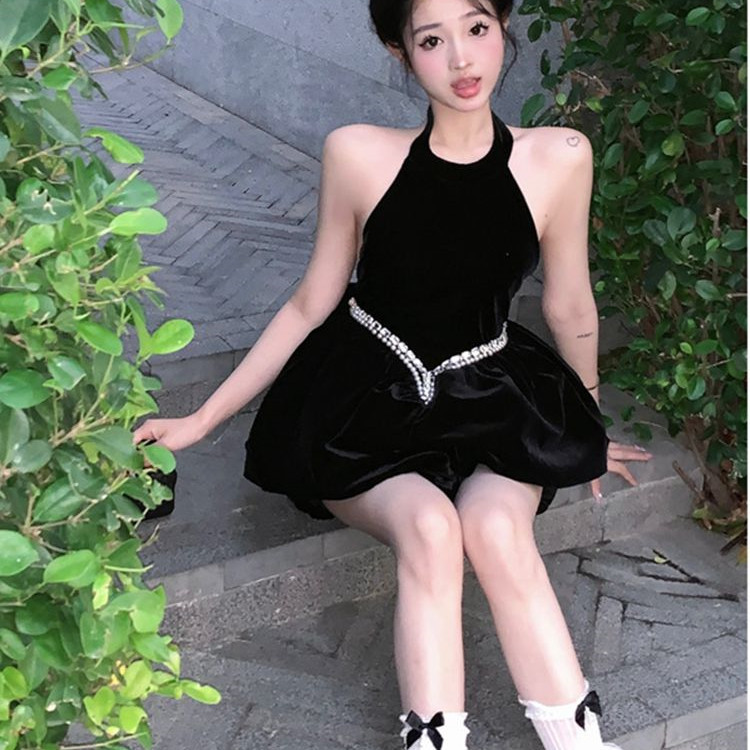 Women's Fashion Bow Hanging Neck Dress – Bild 3