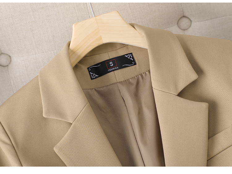 Spring And Autumn Khaki Suit Jacket For Women's Slimming - Image 3