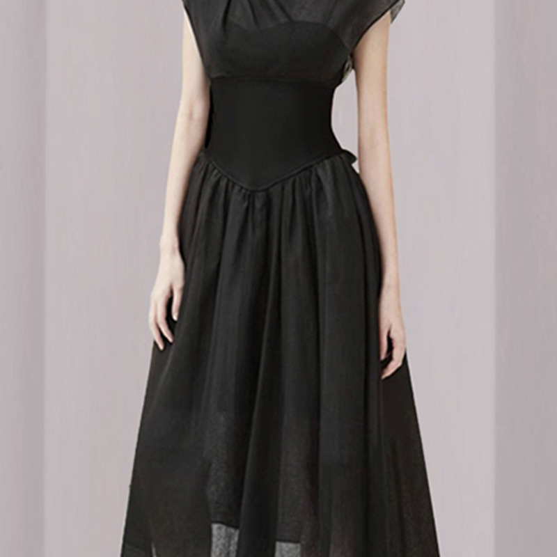 New Black Waistband Slimming And Niche Light Luxury Dress - Image 3