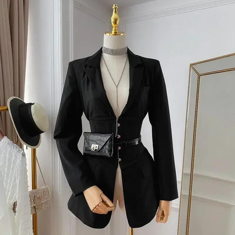 Fashionable New Women's Clothing Waist Elegant Slim Solid Color Suit - Image 5