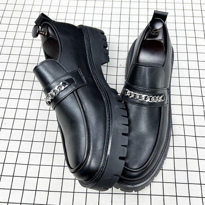 Black Hairstylist Korean Style British Casual Slip-On Shoes - Image 3