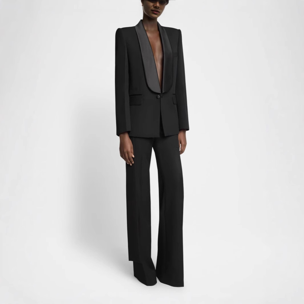 Business Temperament Capable Slim-fit Green Collar Suit Coat - Image 3