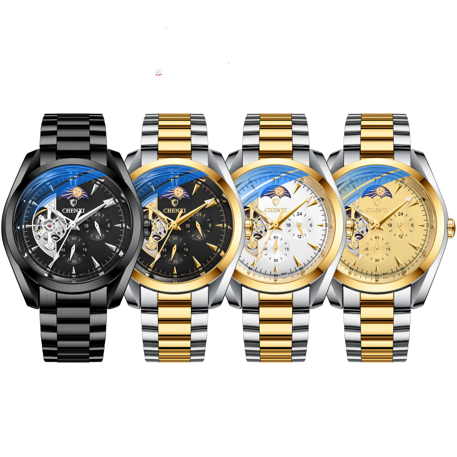Men's Hand Waterproof Sun Moon And Stars Automatic Hollow Mechanical Watch - Image 6