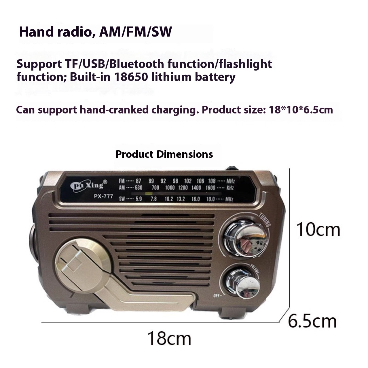 Hand Portable Radio Solar Power Generation Outdoor Bluetooth Speaker - Image 4