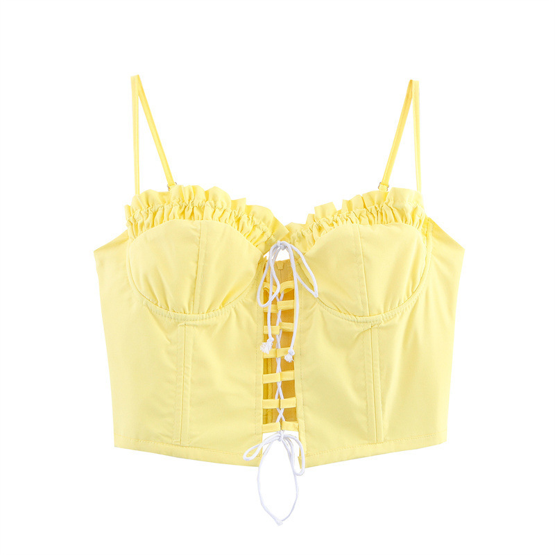 Two-color Sexy Lacing Fishbone Slim-fit Suspender Top – Bild 3