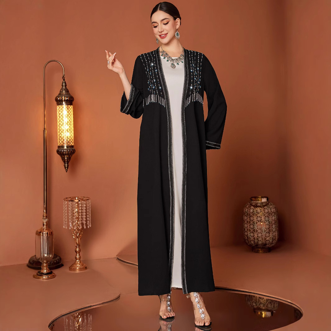 New Middle East High-end Heavy Industry Beaded Temperament Arab Coat Robe - Image 4
