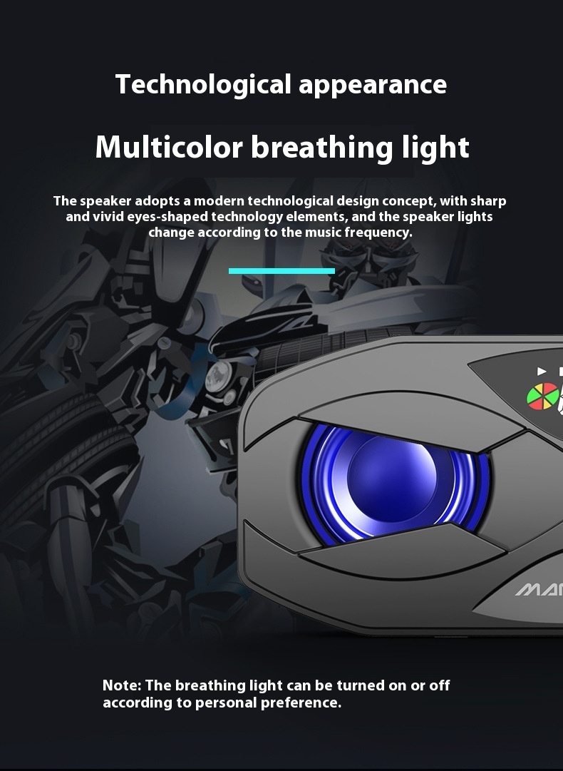 Bluetooth Subwoofer Colorful Light Small Speaker - Image 5